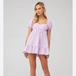 Amanda Uprichard Purple Sicily babydoll mini dress